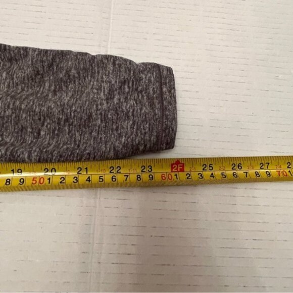 Lululemon Pure Practice Pant Heathered Slate Gray Leggings Lattice Trim EUC - Picture 11 of 16